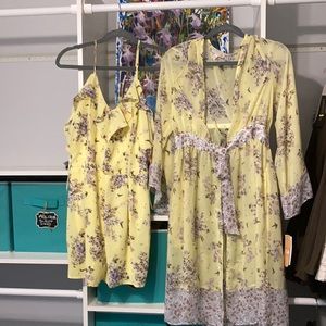 Yellow floral romper and cover